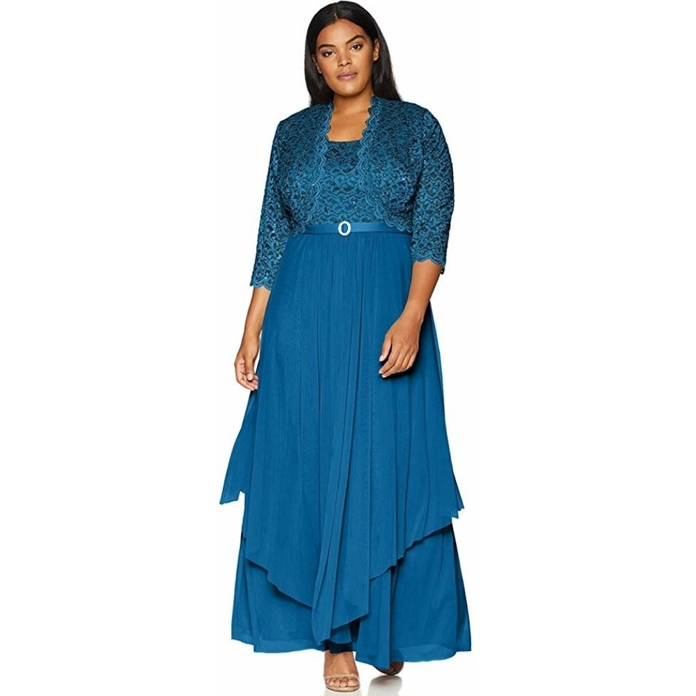 2pc Plus Sz 22 Laced Scallop Jacket n Dress